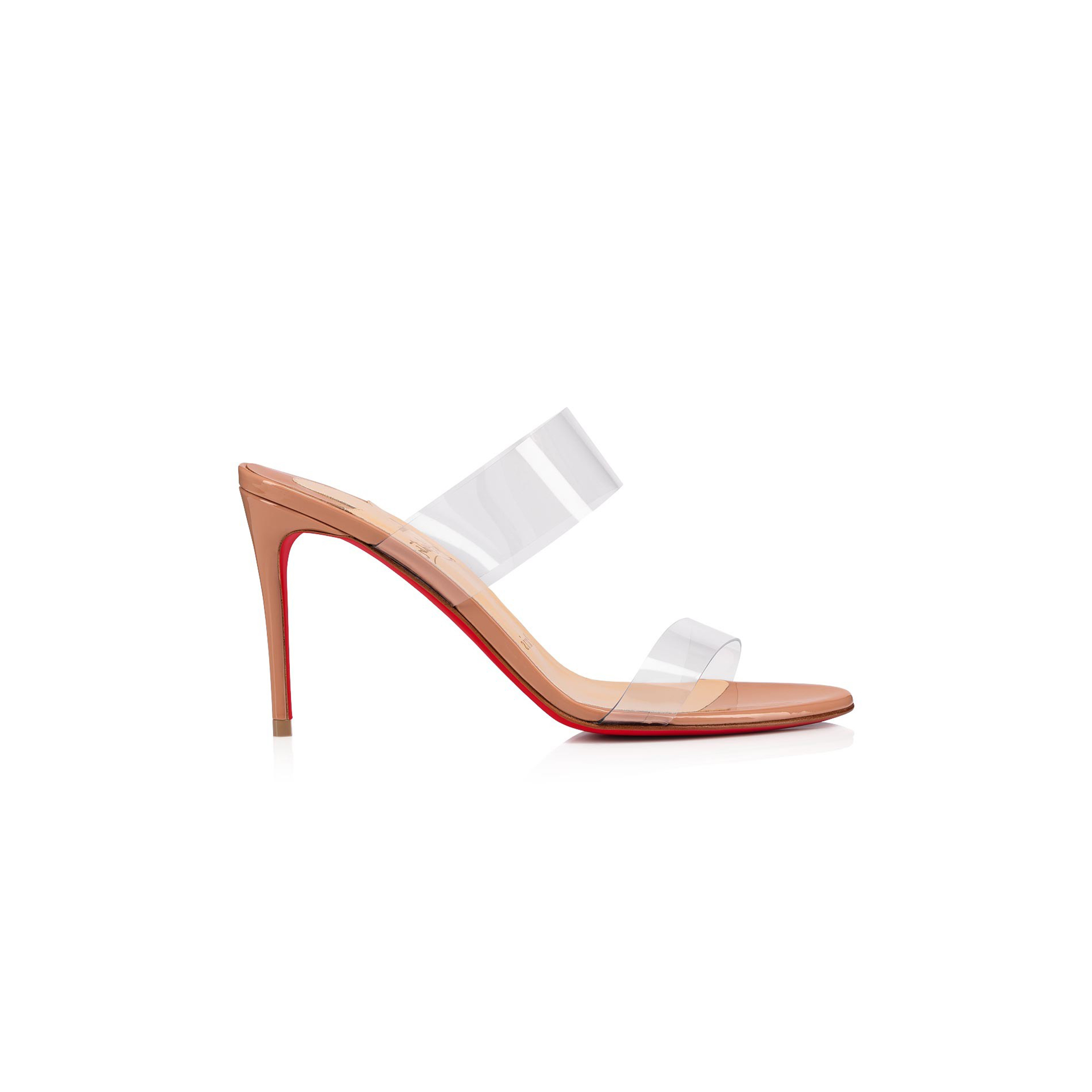 Ch**an louboutin just nothing 85 mm sandals-pvc and patent calf-blush-women 3190081pk1a